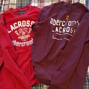 Abercrombie Lacrosse Long sleeve T-shirts - Red & Burgundy